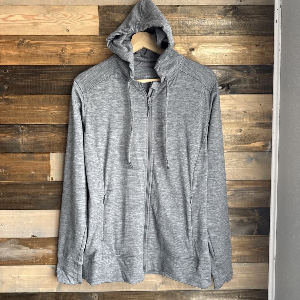Woolx Ryann Hoodie Womens Small Heather Merino Wool Full Zip Pockets Hiking